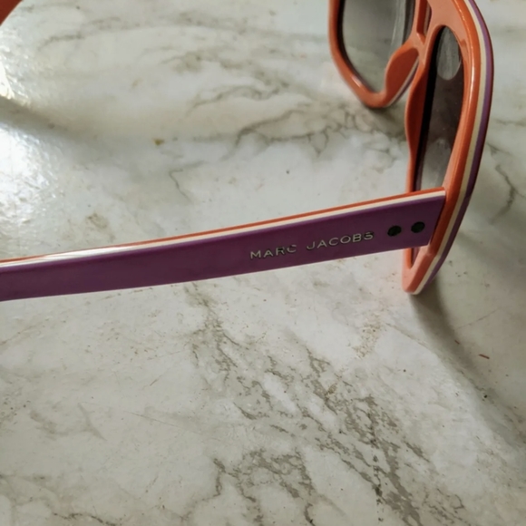 Marc Jacobs Aviator Sunglasses Orange Purple Oversized Retro Rare Gift Idea - Picture 3 of 5